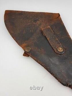 Antique Original CIVIL WAR ERA COLT 1849 or 1862 REVOLVER LEATHER FLAP HOLSTER