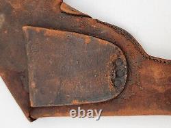 Antique Original CIVIL WAR ERA COLT 1849 or 1862 REVOLVER LEATHER FLAP HOLSTER