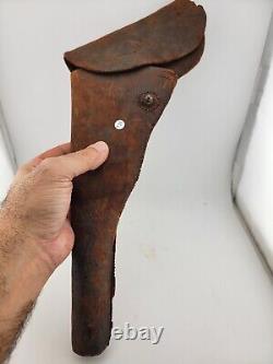 Antique Original CIVIL WAR ERA COLT 1849 or 1862 REVOLVER LEATHER FLAP HOLSTER
