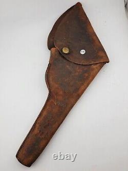 Antique Original CIVIL WAR ERA COLT 1849 or 1862 REVOLVER LEATHER FLAP HOLSTER