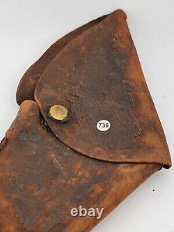 Antique Original CIVIL WAR ERA COLT 1849 or 1862 REVOLVER LEATHER FLAP HOLSTER