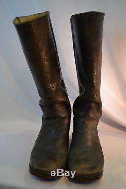 Antique Original CIVIL War Era Black Leather Officers Boots Square Toes