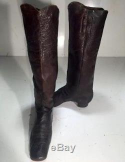 Antique Original Civil War Soldier Leather Boots Confederate Officer Cowboy