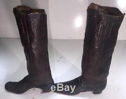 Antique Original Civil War Soldier Leather Boots Confederate Officer Cowboy