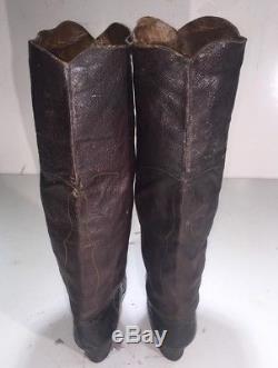 Antique Original Civil War Soldier Leather Boots Confederate Officer Cowboy