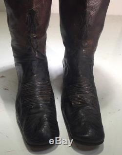 Antique Original Civil War Soldier Leather Boots Confederate Officer Cowboy