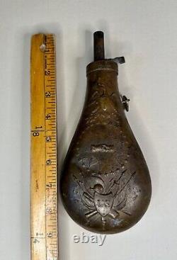 Antique Pre-Civil War (1846) Batty Peace Powder Flask