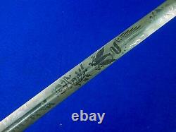 Antique US Civil War Ames Militia Officer's Engraved Sword with Scabbard