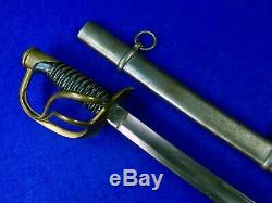 Antique US Civil War Emerson & Silver Model 1860 Cavalry Sword with Scabbard