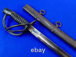 Antique US Civil War Mansfield & Lamb Model 1860 Cavalry Sword with WW1 Scabbard