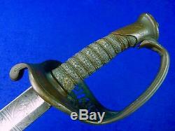 Antique US Civil War Staff & Field Engraved Officer's Sword with Scabbard