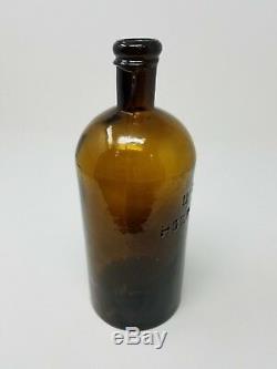 Antique U. S. A. Hospital Department Quart Bottle Olive Amber Near Mint Civil War