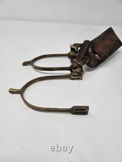 Antique U. S. Cavalry Spurs With Strap Pre WWI Civil War Era Military Spurs