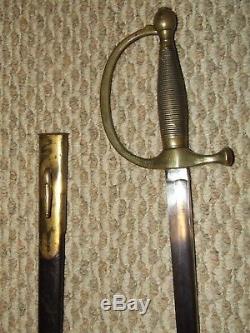 Antique U. S. Civil War M1840 Musician's Saber Sword withScabbard Horstmann Phila