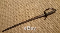 Antique U. S. Civil War M1850 Foot Officer's Saber Sword with Etched Blade