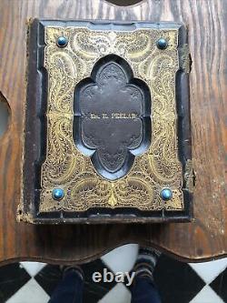 Antique Vintage 1860sUS Civil War Era Family Photo Album Daguerreotype Case Old