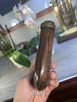 Antique Vintage Black Powder Cannon Rifle Pocket Flask Rare Beauty