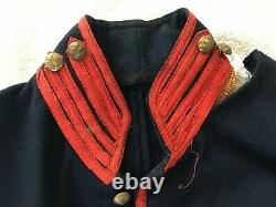 Antique Vintage Civil War Union Artillery Blue Red Wool Shell Uniform Jacket