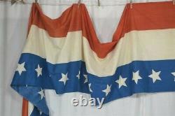 Antique bunting stars American flag red white blue Civil War Era 24x160 in