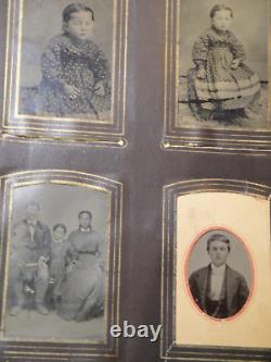 Antique ca. 1860's, Civil War Era, CDV Photo Album Filled with 38 CDV Photos