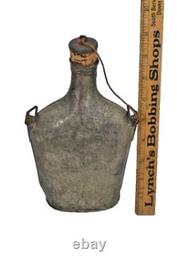 Antique canteen smooth Civil War cork 19th c 1800s rectangle rare original