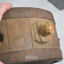 Antique canteen wood Civil War Era 9.5 X 9.5 X 4.5 footed museum original 19thc