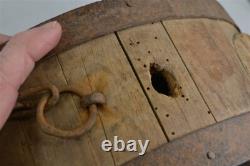 Antique canteen wood Civil War Era 9.5 X 9.5 X 4.5 footed museum original 19thc