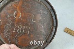Antique canteen wood wood barrel date 1817 pre Civil War black powder original