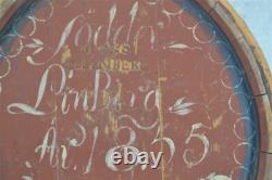 Antique canteen wooden water signed linberg 1855 pre civil war red original