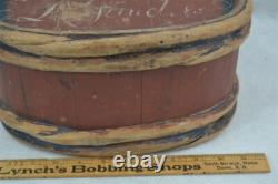 Antique canteen wooden water signed linberg 1855 pre civil war red original