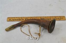 Antique ear hearing horn Civil War Era leather/ brass medicine science original
