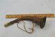 Antique ear hearing horn Civil War Era leather/ brass medicine science original