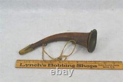 Antique ear hearing horn Civil War Era leather/ brass medicine science original