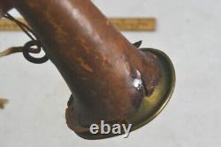 Antique ear hearing horn Civil War Era leather/ brass medicine science original
