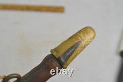 Antique ear hearing horn Civil War Era leather/ brass medicine science original