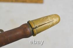 Antique ear hearing horn Civil War Era leather/ brass medicine science original