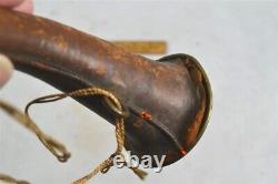 Antique ear hearing horn Civil War Era leather/ brass medicine science original