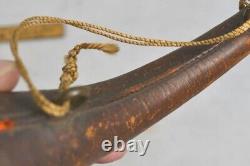 Antique ear hearing horn Civil War Era leather/ brass medicine science original