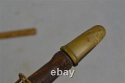 Antique ear hearing horn Civil War Era leather/ brass medicine science original