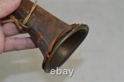 Antique ear hearing horn Civil War Era leather/ brass medicine science original