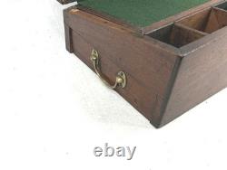 Antique lap desk traveling Civil War Era mahogany wood 1800 original 16x9x6