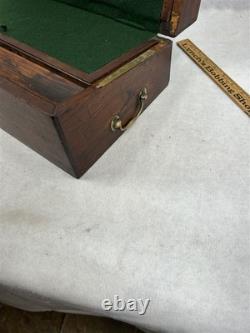 Antique lap desk traveling Civil War Era mahogany wood 1800 original 16x9x6