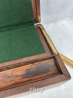 Antique lap desk traveling Civil War Era mahogany wood 1800 original 16x9x6