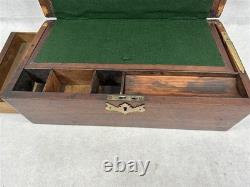 Antique lap desk traveling Civil War Era mahogany wood 1800 original 16x9x6 Antique lap desk traveling Civil War Era mahogany wood 1800 original 16x9x6