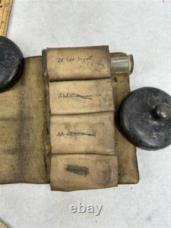 Antique medicine apothecary pharmacy kit Civil War Era wrap pouch original 19th
