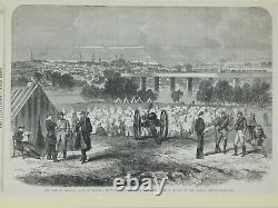 Apr 9, 1864 Original Civil War Engraving Prisoners on Belle Island, Richmond