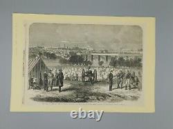 Apr 9, 1864 Original Civil War Engraving Prisoners on Belle Island, Richmond