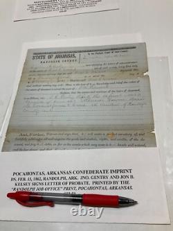 Arkansas CIVIL War Csa Documents Lot 4 Pocahontas Montgomery Rapps Barron Helena