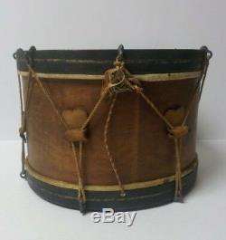Authentic 19th Century American Civil War Era Child's Wooden 11 Snare Drum