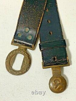 Authentic CIVIL War Confederate Officer'cs' Two Piece Belt Buckle & Belt (2d)